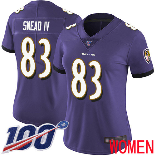 Baltimore Ravens Limited Purple Women Willie Snead IV Home Jersey NFL Football 83 100th Season Vapor Untouchable